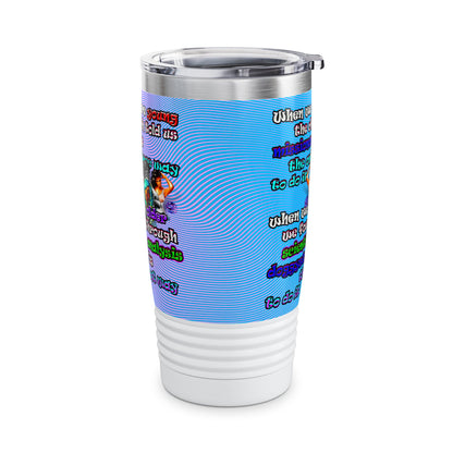 doggystyle - Ringneck Tumbler, 20oz (light blue-purple wave)