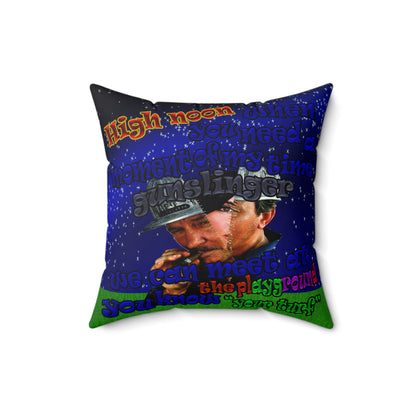 high noon - Spun Polyester Square Pillow - ('snoops' background)