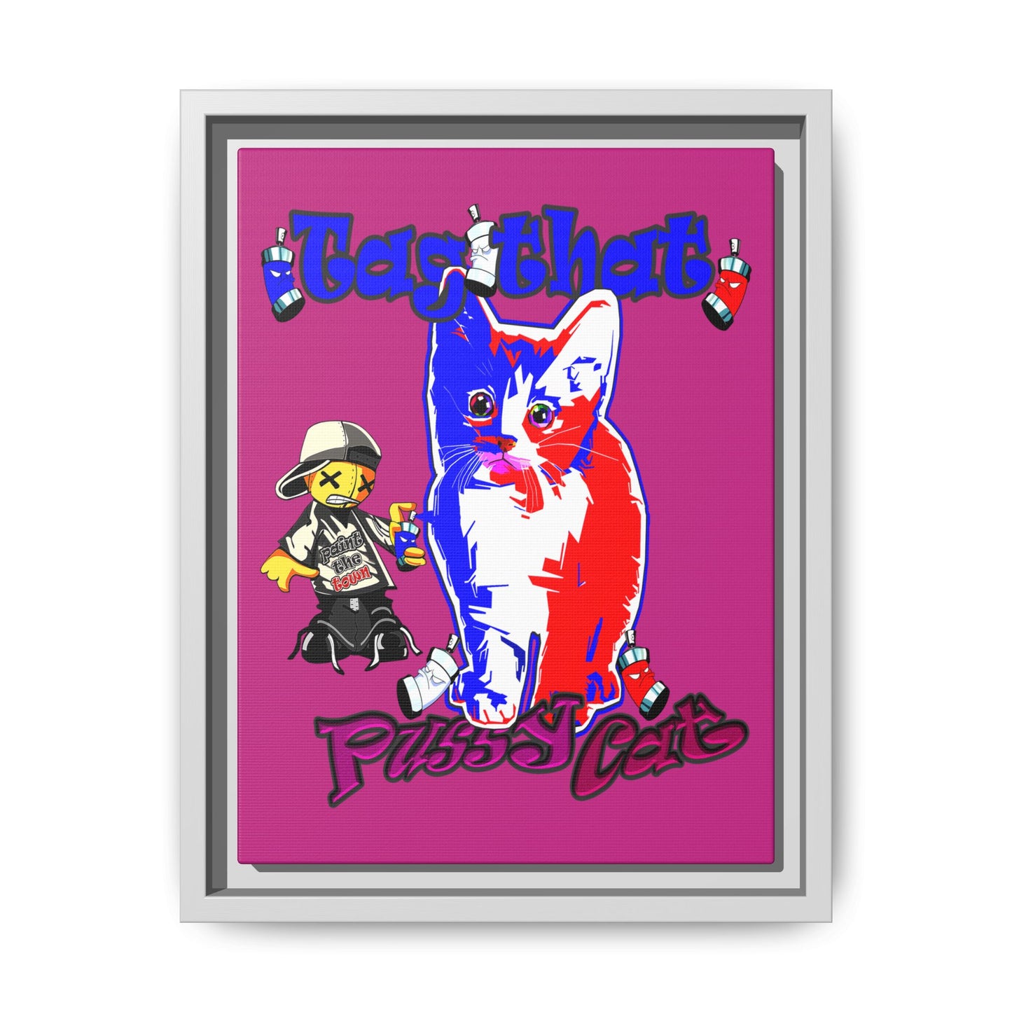 tag that - framed canvas art (pink)