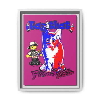 tag that - framed canvas art (pink)
