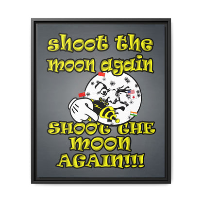 shoot the moon again - framed canvas art (grey-light grey)
