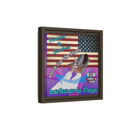 shoot for the stars - framed canvas art (purple-pink wave)