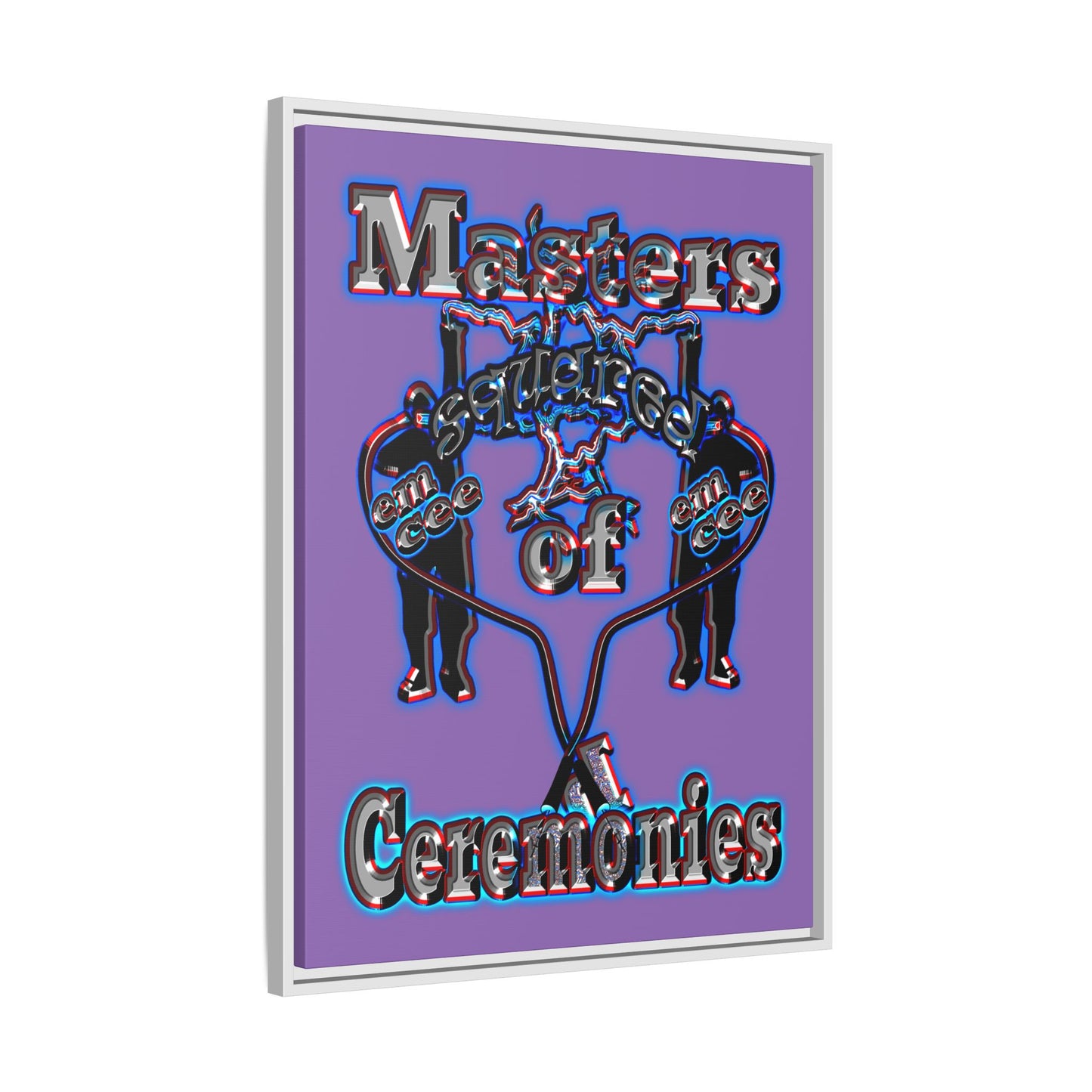 em cee squared - framed canvas art (light purple)