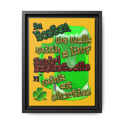 celtics logo - framed canvas art (yellow)