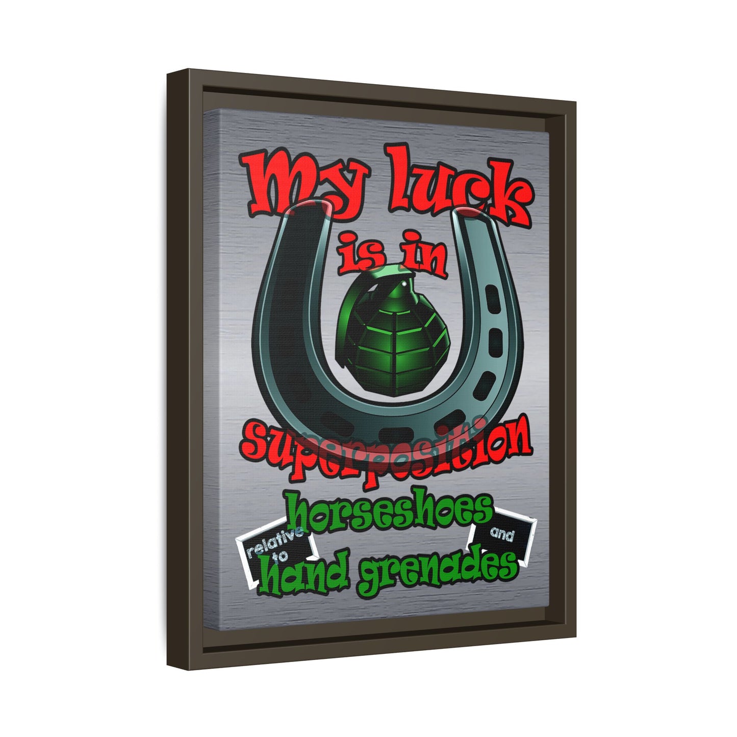my luck - framed canvas art (brushed nickel)