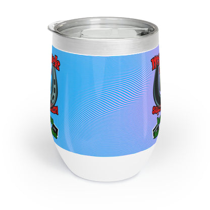 my luck - Chill Wine Tumbler (light blue-purple wave)