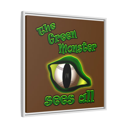green monster - framed canvas art (brown)