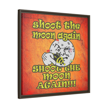 shoot the moon again - framed canvas art (burnt orange)