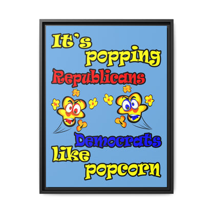 popping like popcorn - framed canvas art (light blue)