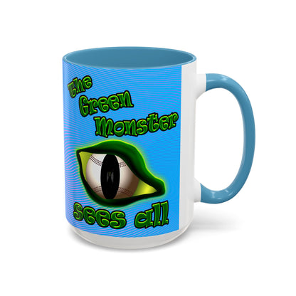 green monster - Accent Mug (light blue-purple wave)
