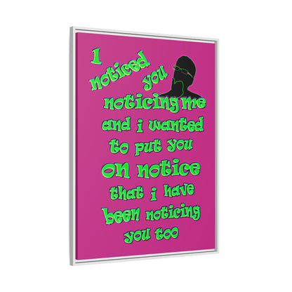 noticed you noticing - framed canvas art (pink)