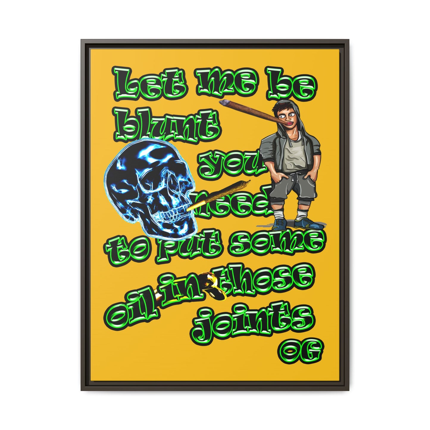 og - framed canvas art (yellow)