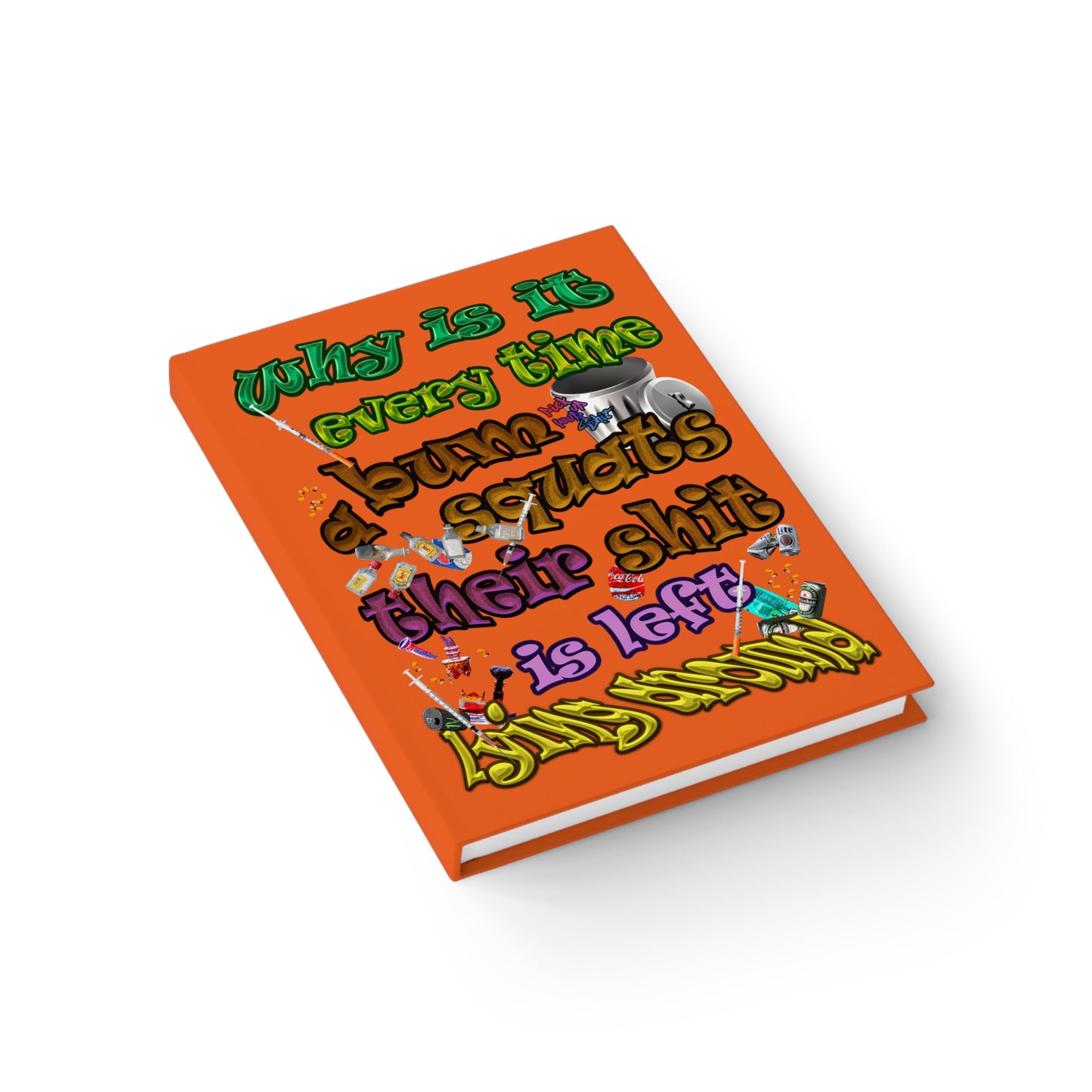 the bum's shit - journal-blank (orange)