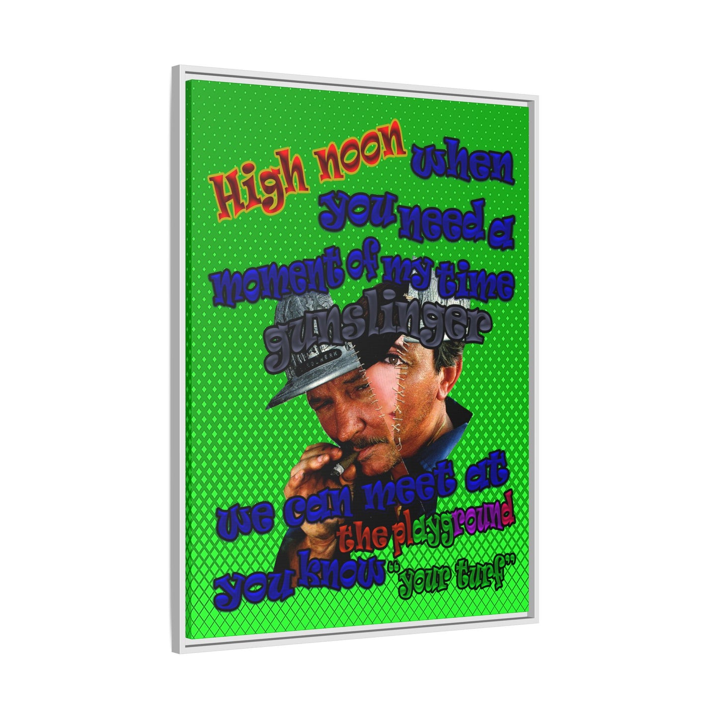 high noon - framed canvas art (logo green)