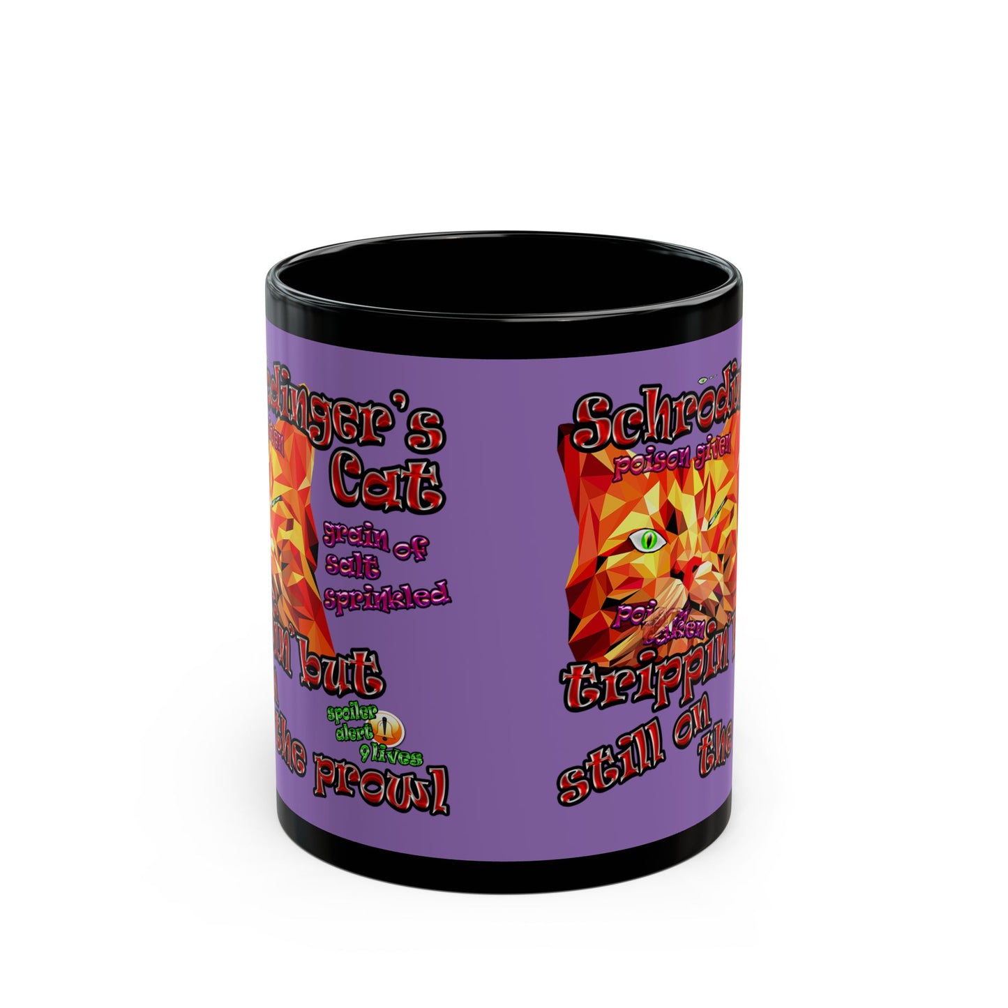 schrodinger's cat - Black Mug (light purple)