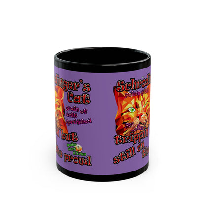 schrodinger's cat - Black Mug (light purple)