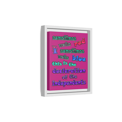 declaration of the independents - framed canvas art (pink)