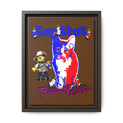 tag that - framed canvas art (brown)