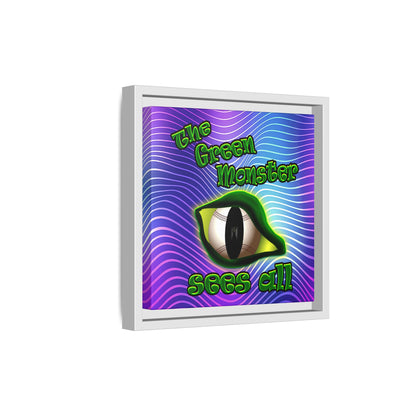 green monster - framed canvas art (purple wave)