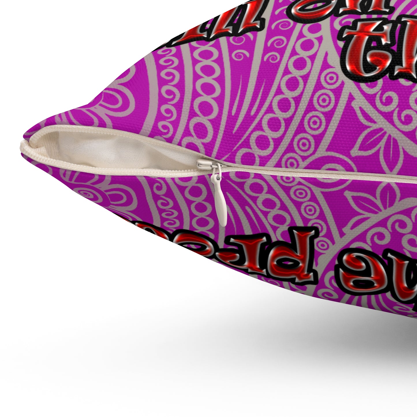 schrodinger's cat - Spun Polyester Square Pillow - (pink swirl)