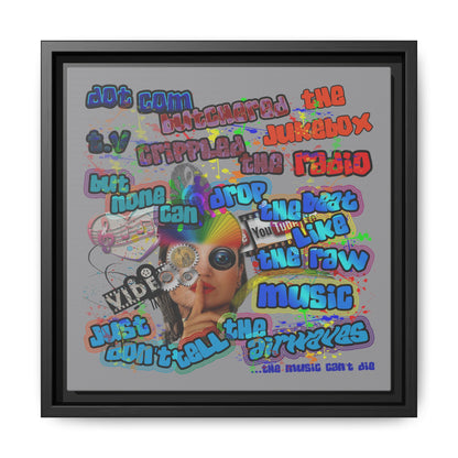 drop the beat - framed canvas art (grey)