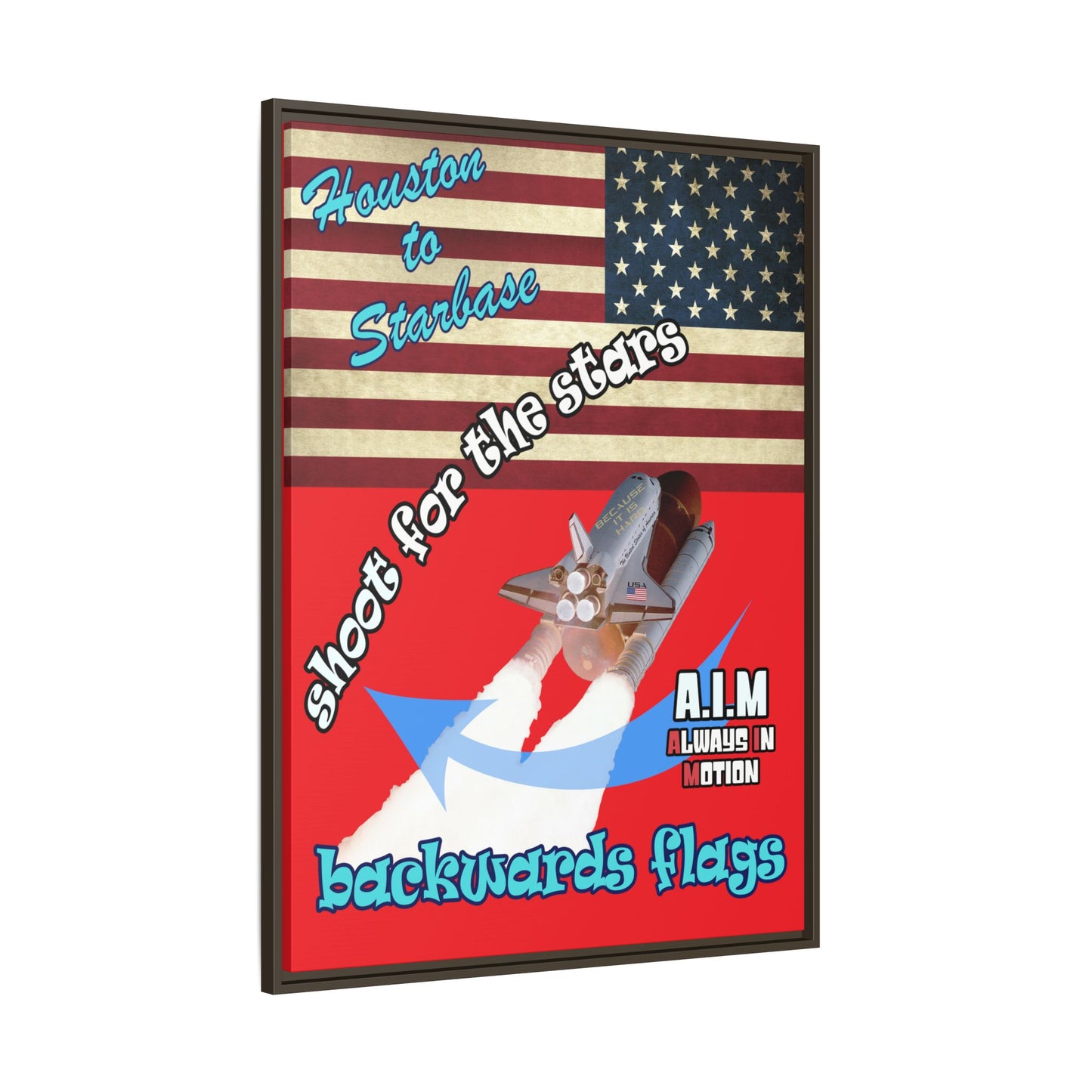 shoot for the stars - framed canvas art (red)
