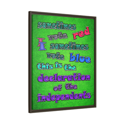 declaration of the independents - framed canvas art (green turf)