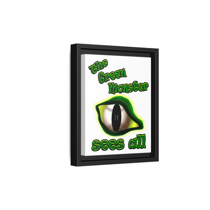 green monster - framed canvas art (white)