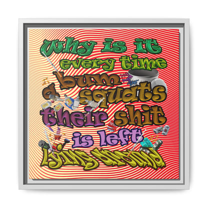 the bum's shit - framed canvas art (yellow-orange wave)