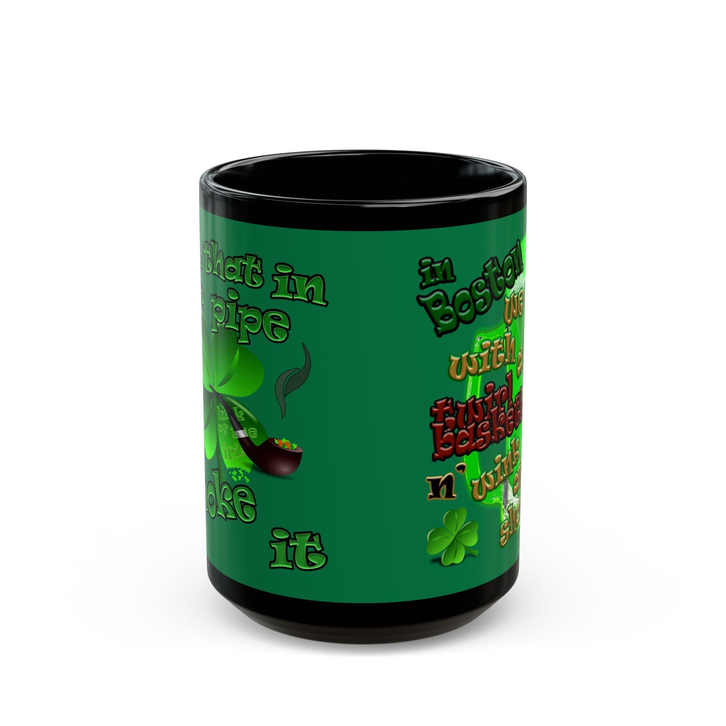 celtics logo - Black Mug (dark green)