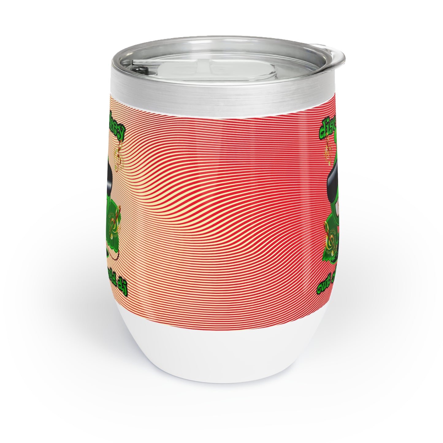 disc jockey - Chill Wine Tumbler (yellow-orange wave)