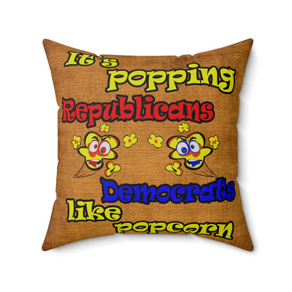 popping like popcorn - Spun Polyester Square Pillow - (dichromatic brown papyrus)