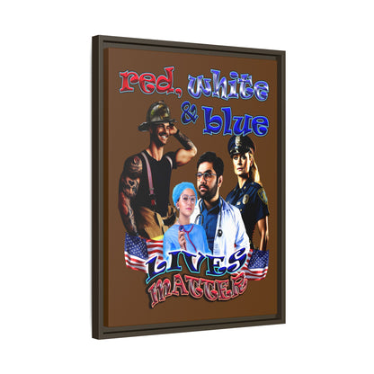 rw&b lives matter - framed canvas art (brown)
