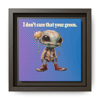 I don't care that your green - framed canvas art (light blue-purple wave)