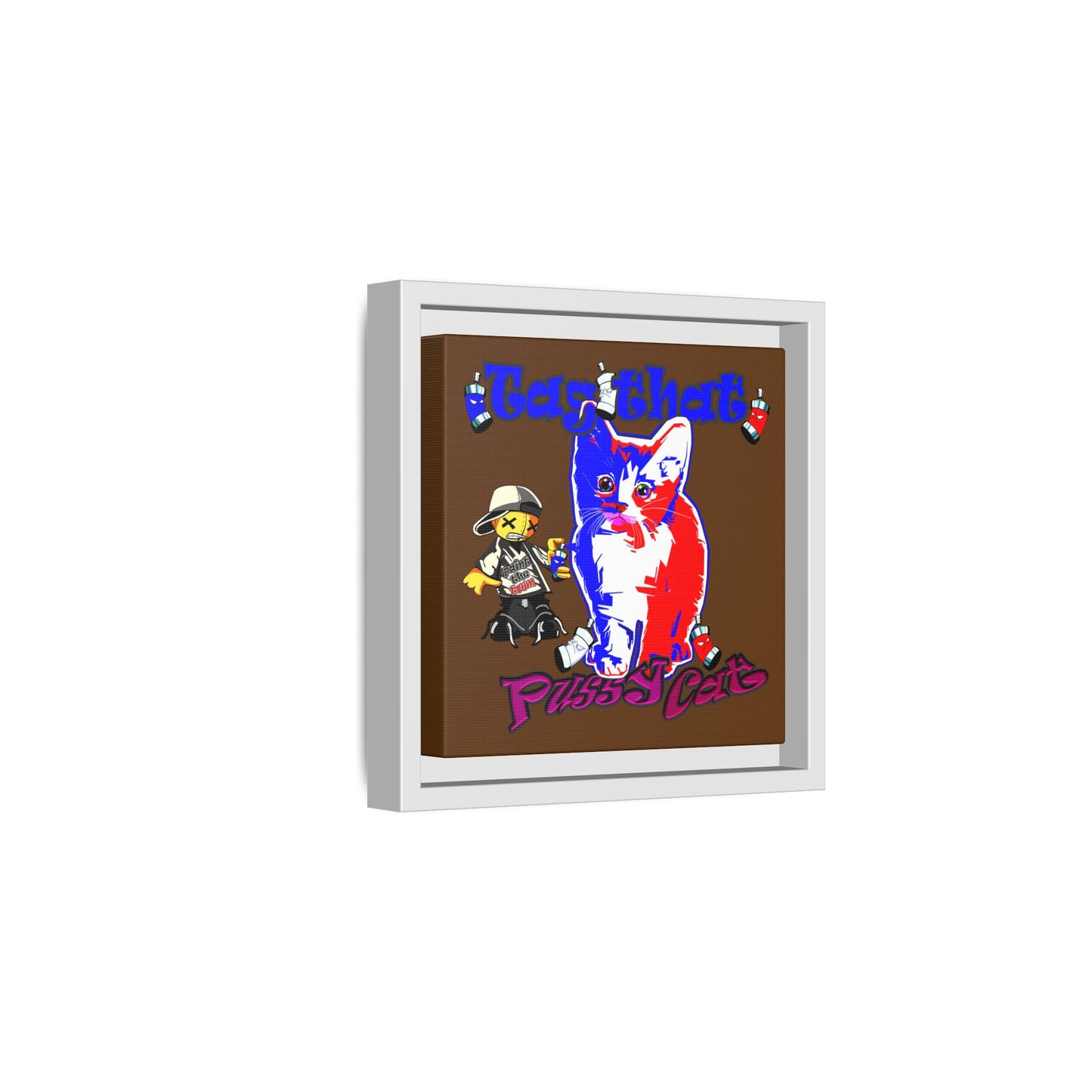 tag that - framed canvas art (brown)