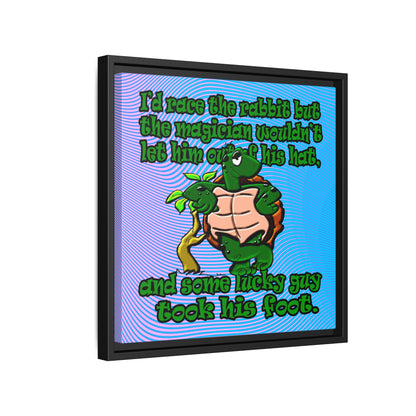 turtle race - framed canvas art (light blue-purple wave)