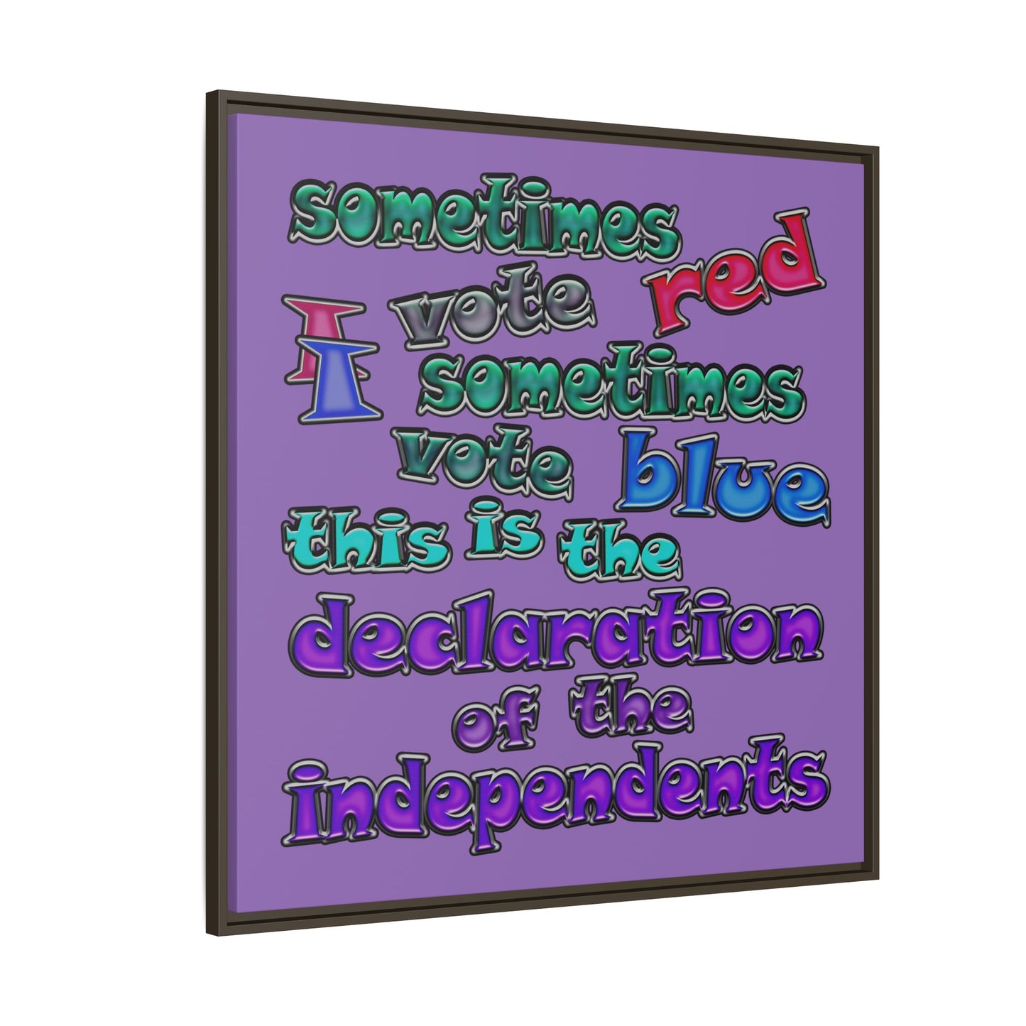 declaration of the independents - framed canvas art (light purple)