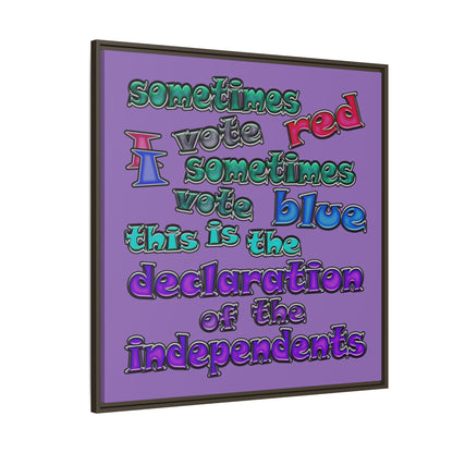 declaration of the independents - framed canvas art (light purple)