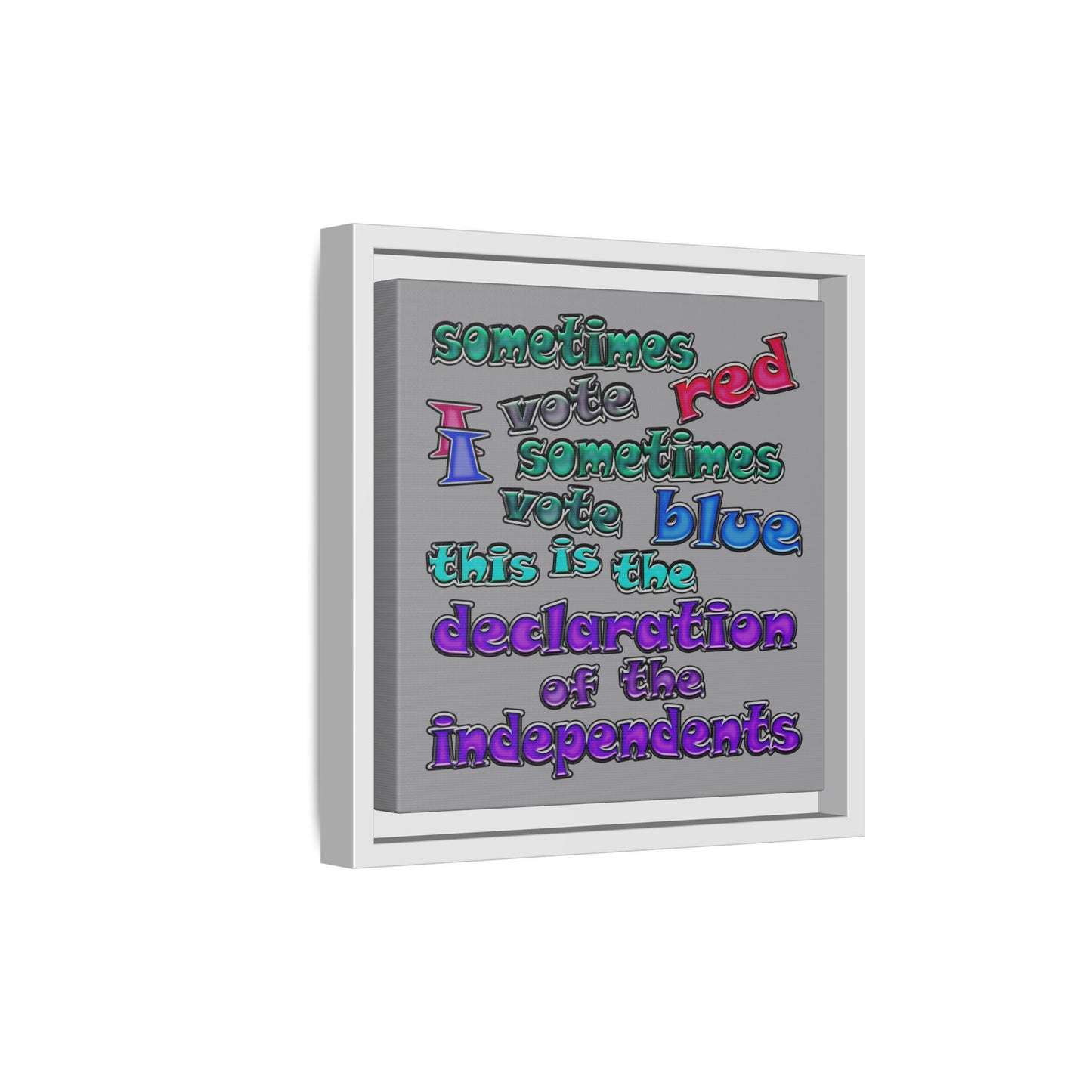 declaration of the independents - framed canvas art (grey)