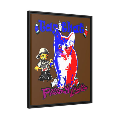 tag that - framed canvas art (brown)