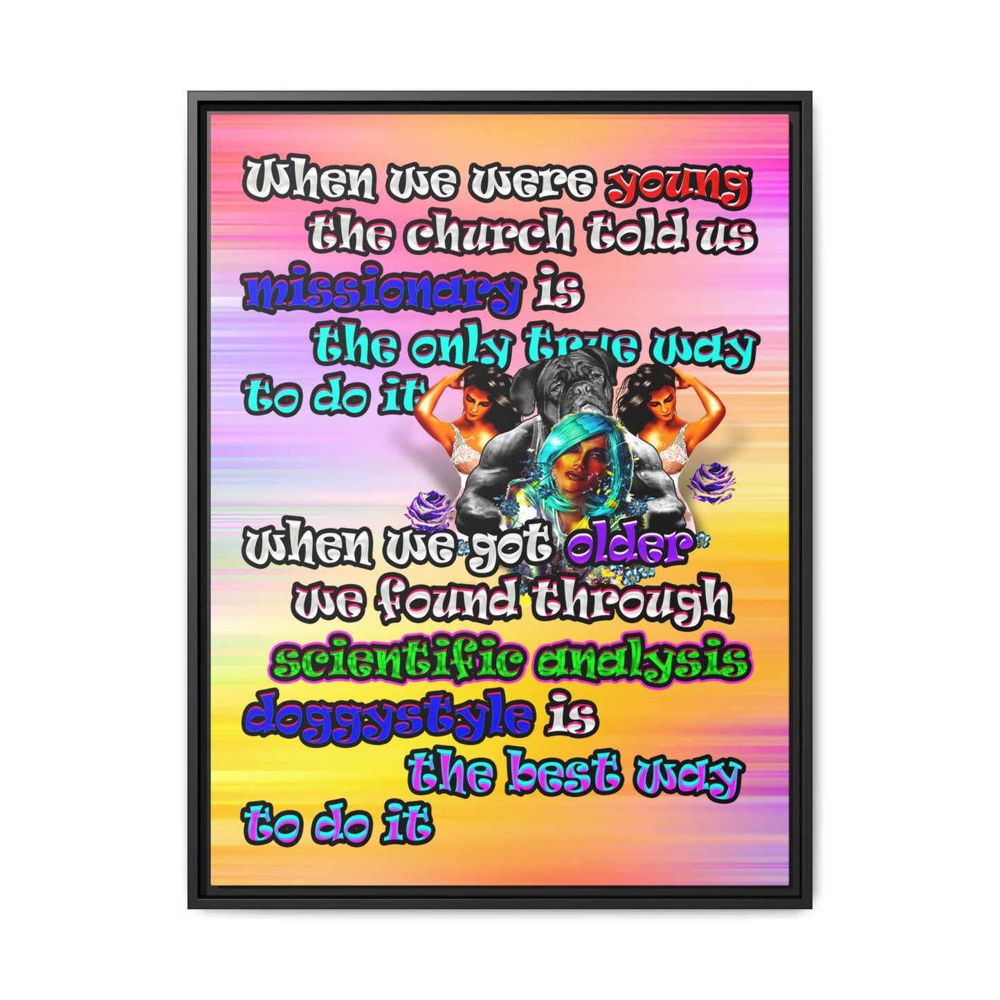 doggystyle - framed canvas art (color blur)