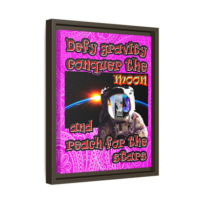 defy conquer reach - framed canvas art (pink swirl)