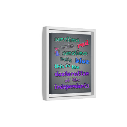 declaration of the independents - framed canvas art (grey-light grey)