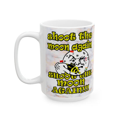 shoot the moon again - White Mug (white marble)