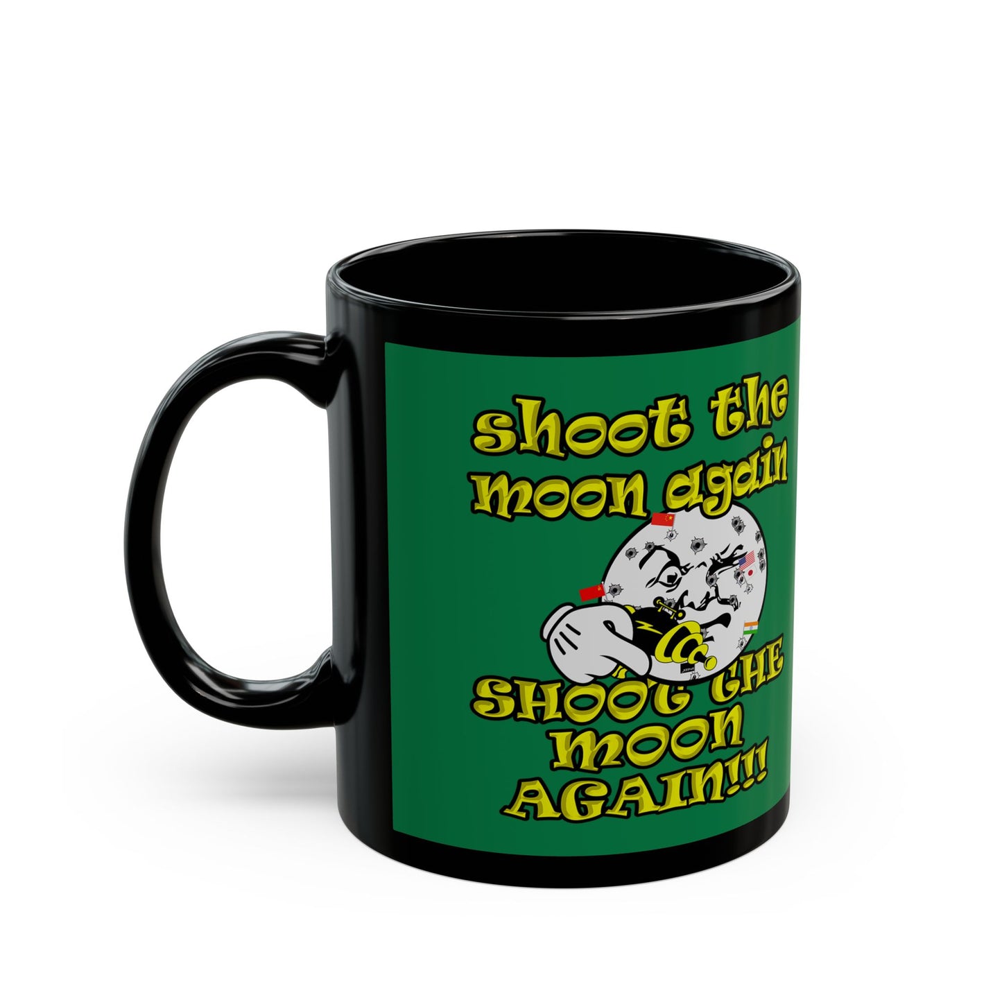 shoot the moon again - Black Mug (dark green)