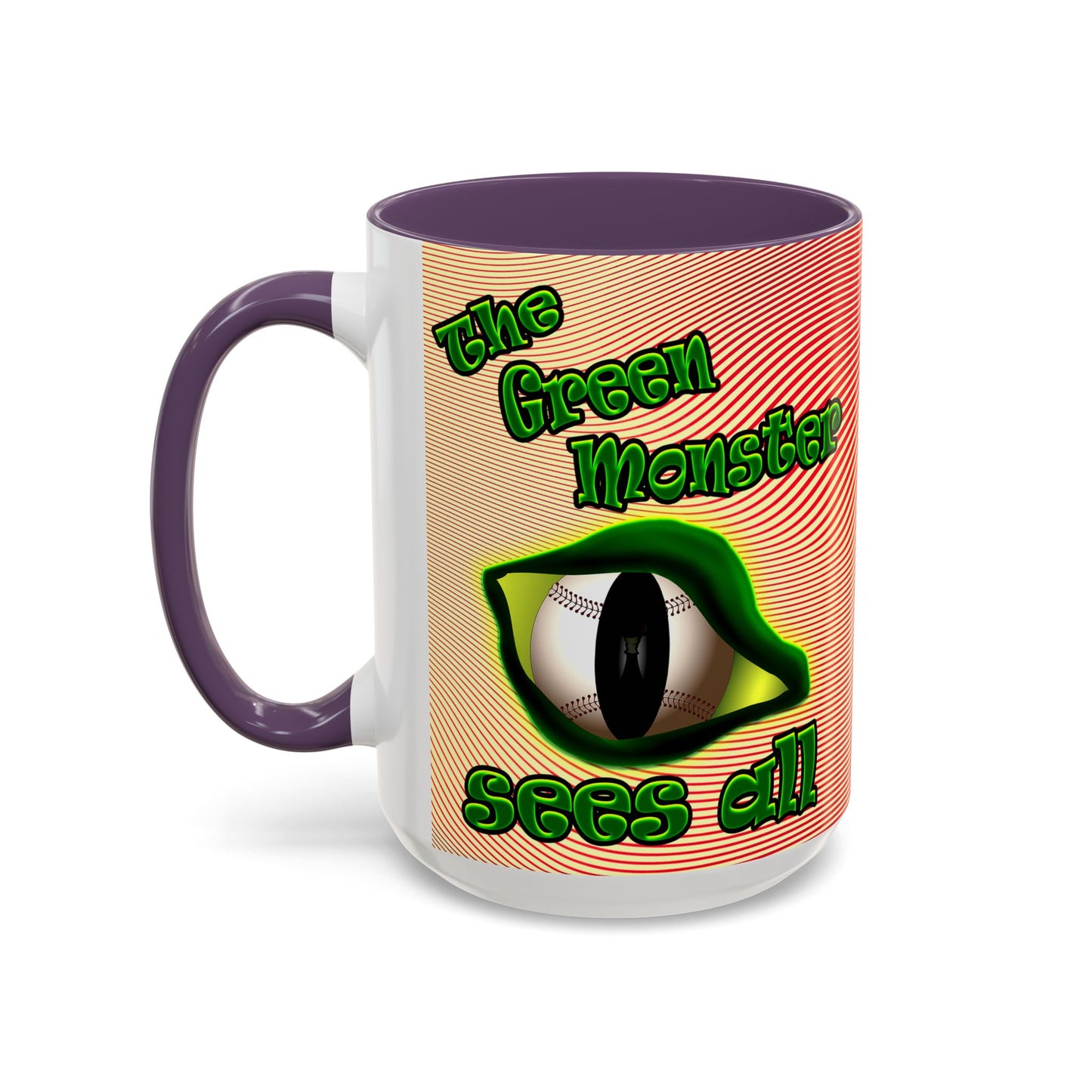 green monster - Accent Mug (yellow-orange wave)