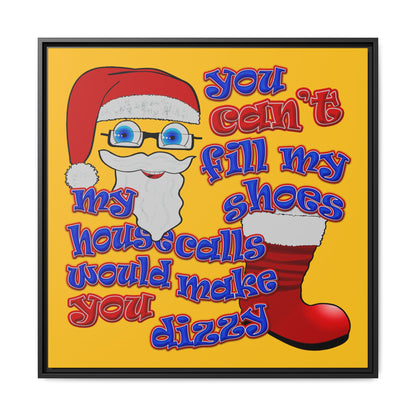 santa's shoes - framed canvas art (yellow)