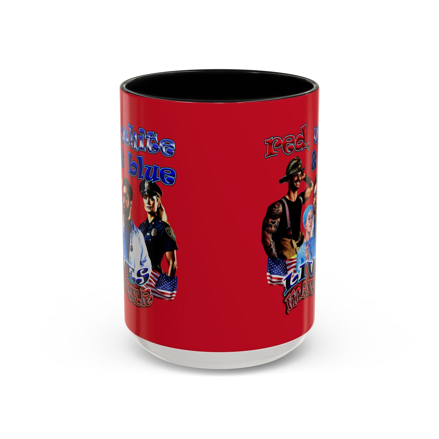 rw&b lives matter - Accent Mug (dark red)