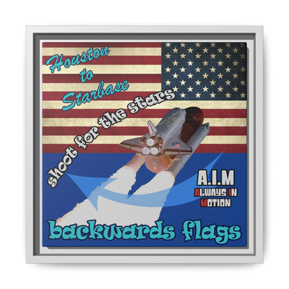 shoot for the stars - framed canvas art (dark blue)