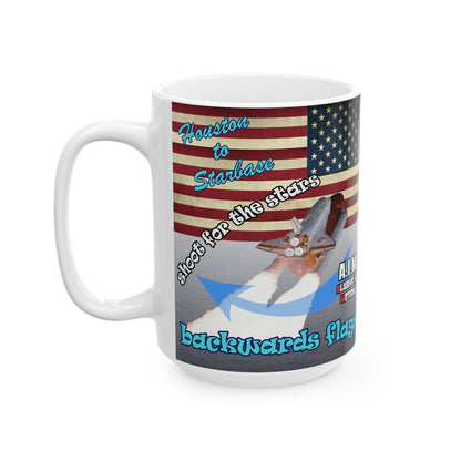 shoot for the stars - White Mug (brushed nickel)